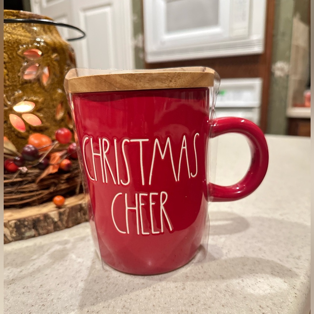 NEW Rae Dunn “Christmas Cheer” mug with snowflake coaster